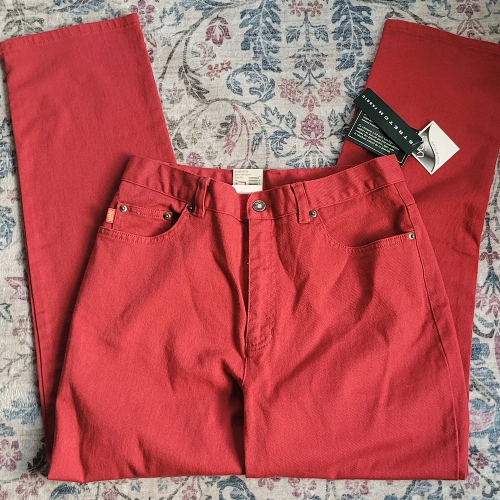 Late 90's/Early Y2K Ralph Lauren Lauren Jeans Co. Red Straight Leg Ankle Jeans